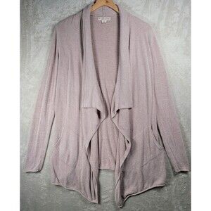 Barefoot Dreams Top Cardigan Womens Sz S/M Beige CozyChic Ultra Lite Knit Hi Lo